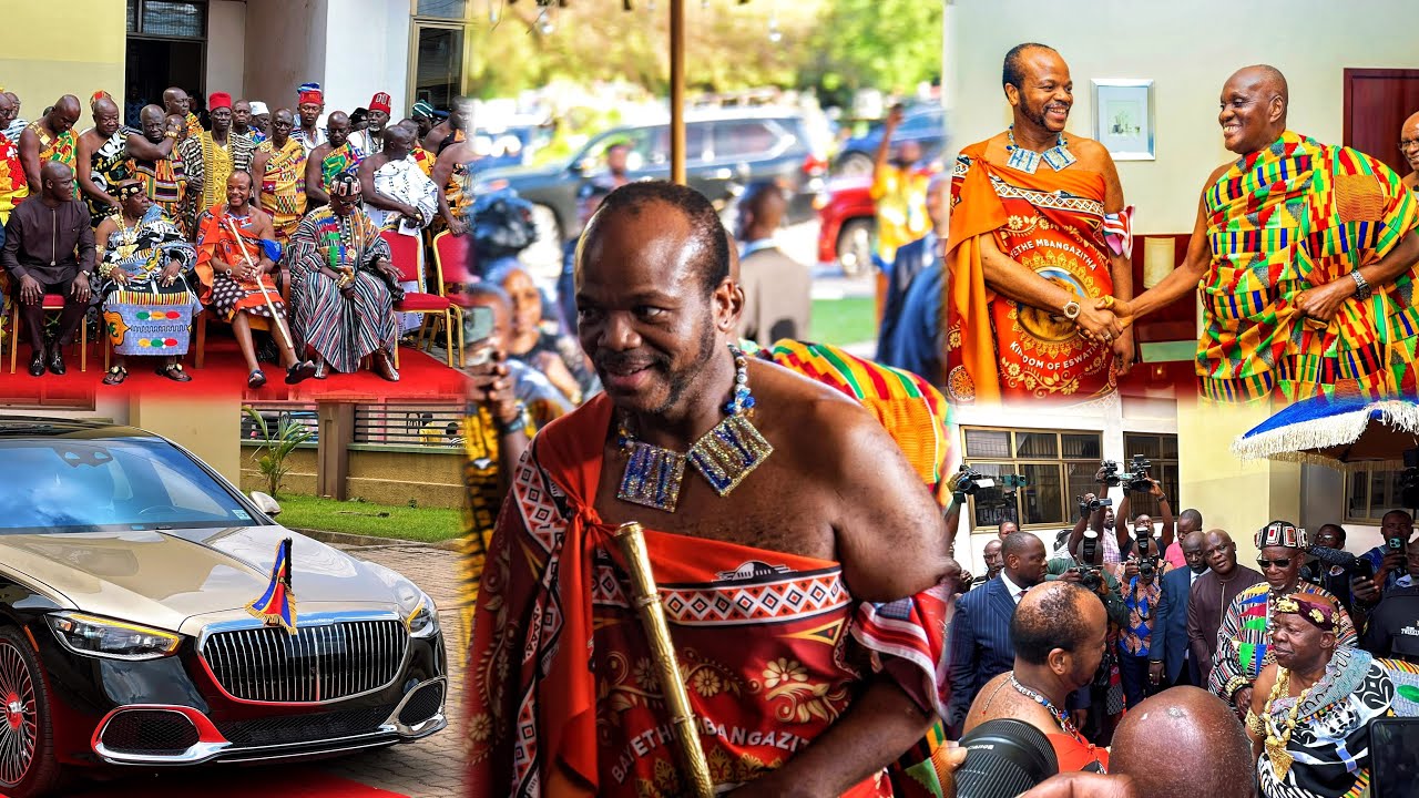 WOW 🔥 Watch King Mswati III of Eswatini arrival at Manhyia place to visit HRM Otumfour Osei Tutu ||