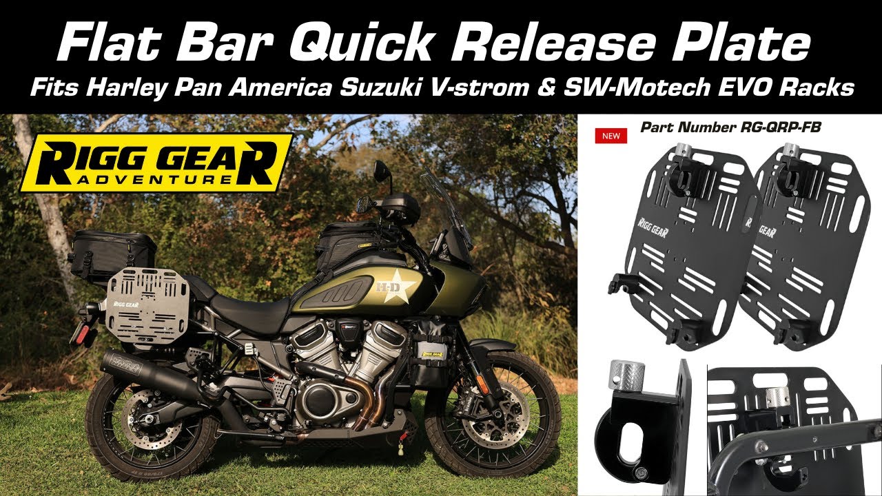 Quick Release Luggage Plates for Harley Davidson Pan America Suzuki V-Strom and SW-Motech EVO Racks