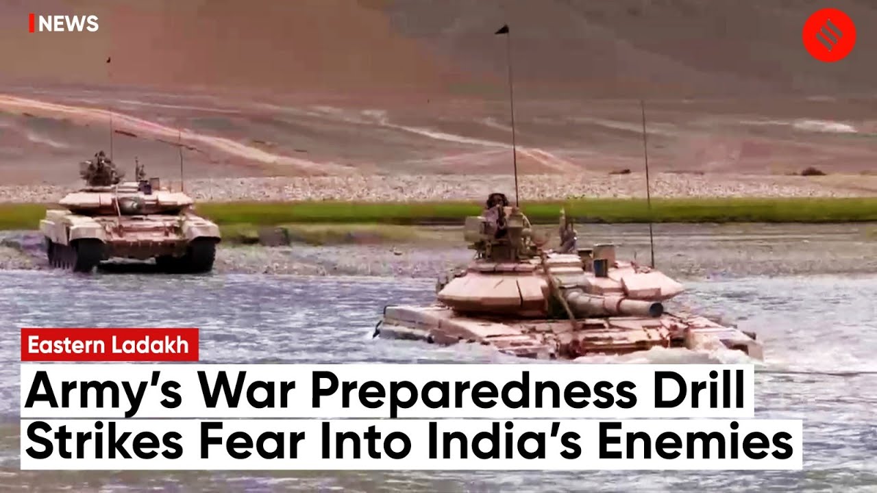 Indian Army Tanks & Combat Vehicles Conduct War Preparedness Drill; Strike Fear Into The Enemy