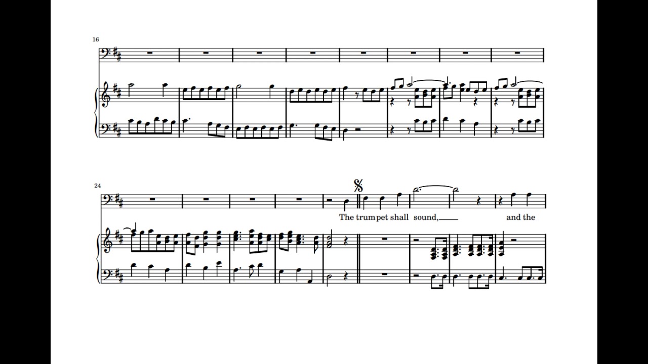 Behold, I tell you a mystery...The trumpet shall sound (Messiah - G.F. Händel) Score Animation