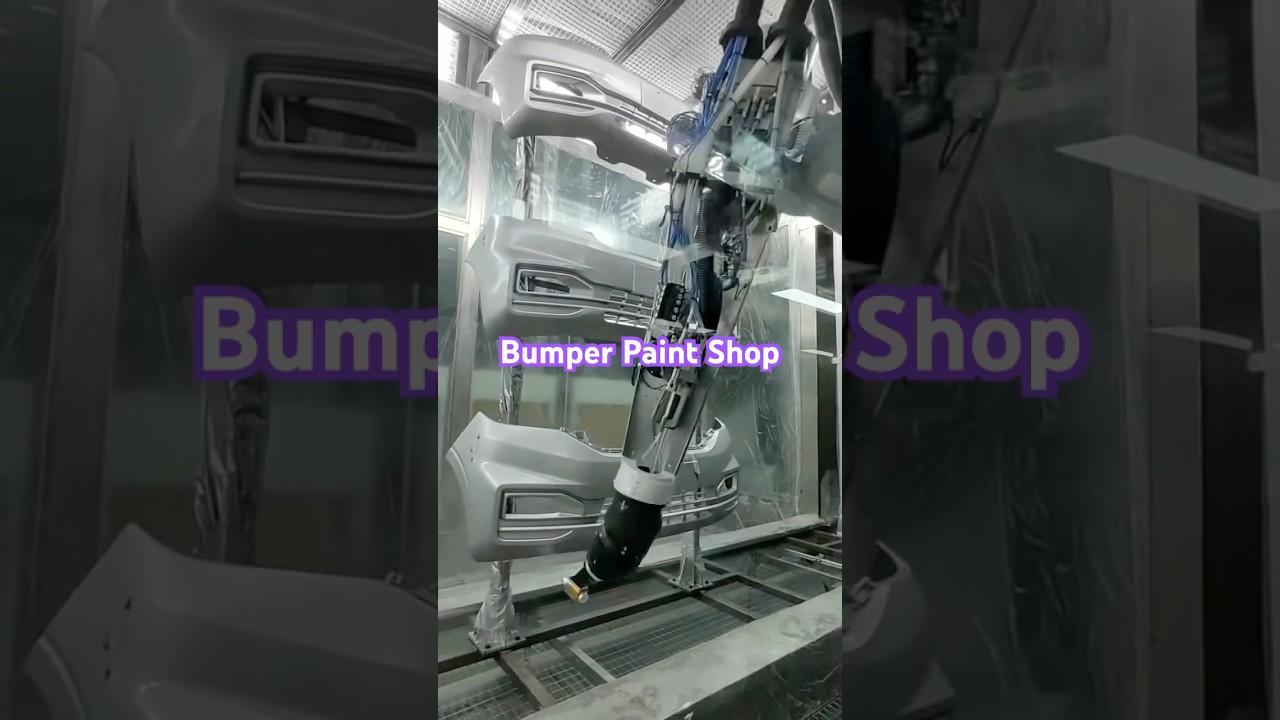 Robotic Automatic Paint Line Shop for Automotive Bumpers  #pintura #robot #paint #automotive #bumper