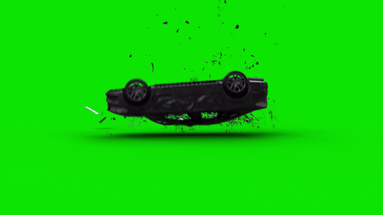 Black Car - 05 Crash _ Accident - Green Screen  19 || 4K   Google Drive Link