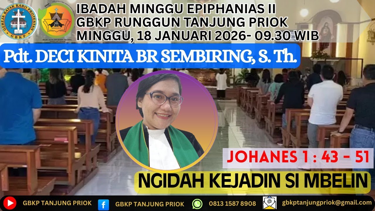 IBADAH MINGGU  18 JANUARI 2026 - GBKP TANJUNG PRIOK