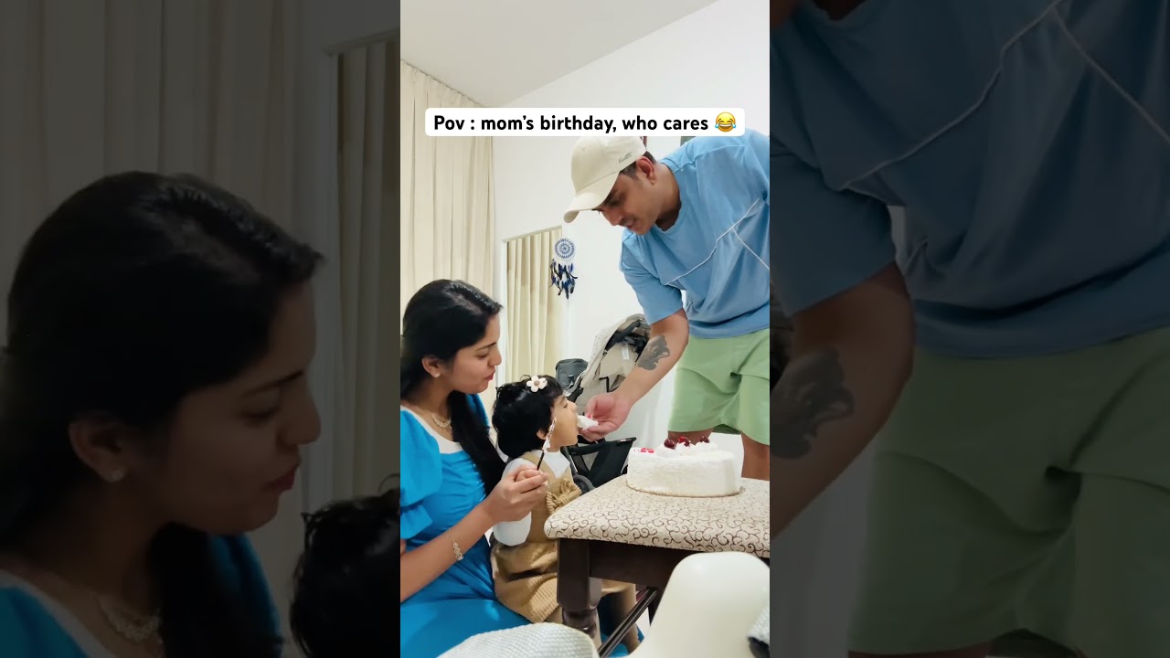 Baby funny cake cutting| mom mom&rsquo;s birthday, toddler funny video #momlife #toddlers #funnyvideo ￼