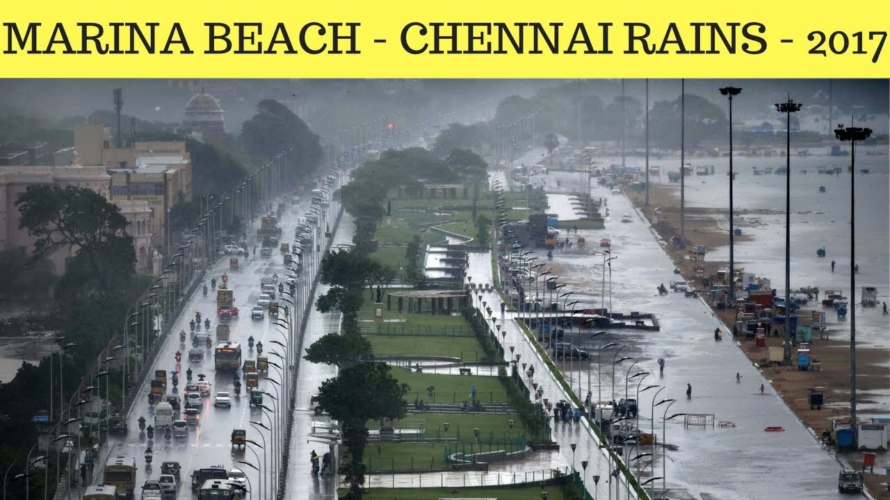 Chennai Rains 2017 - Marina Beach...