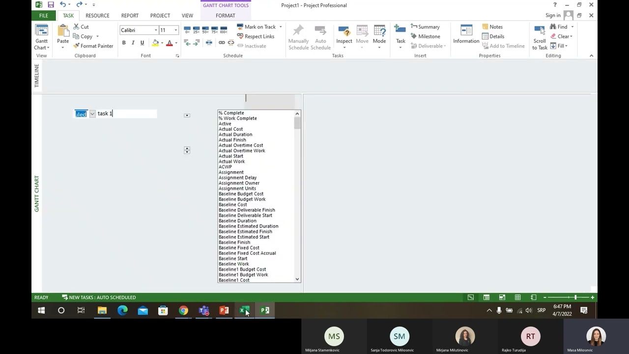 3.8 Microsoft Project - izrada Gantt dijagrama
