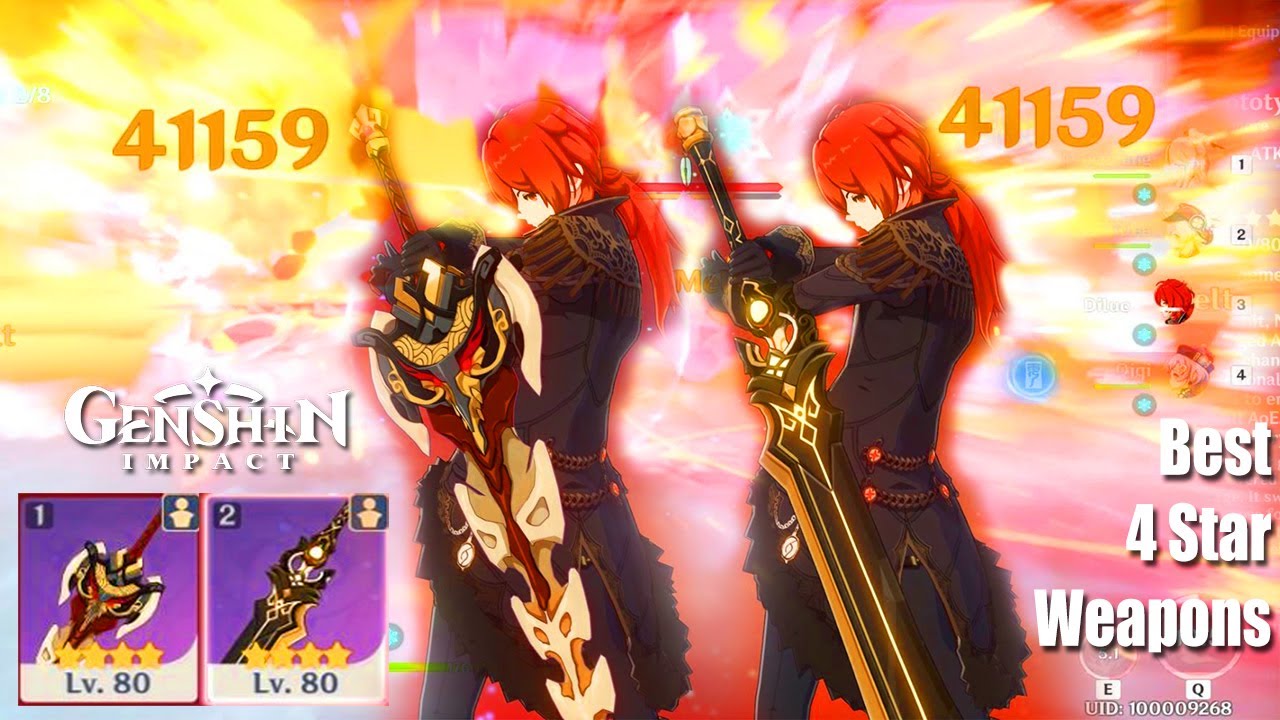 Genshin Impact - Diluc AR47 Artifacts Build Show - BP vs Prototype Weapons Damage Test