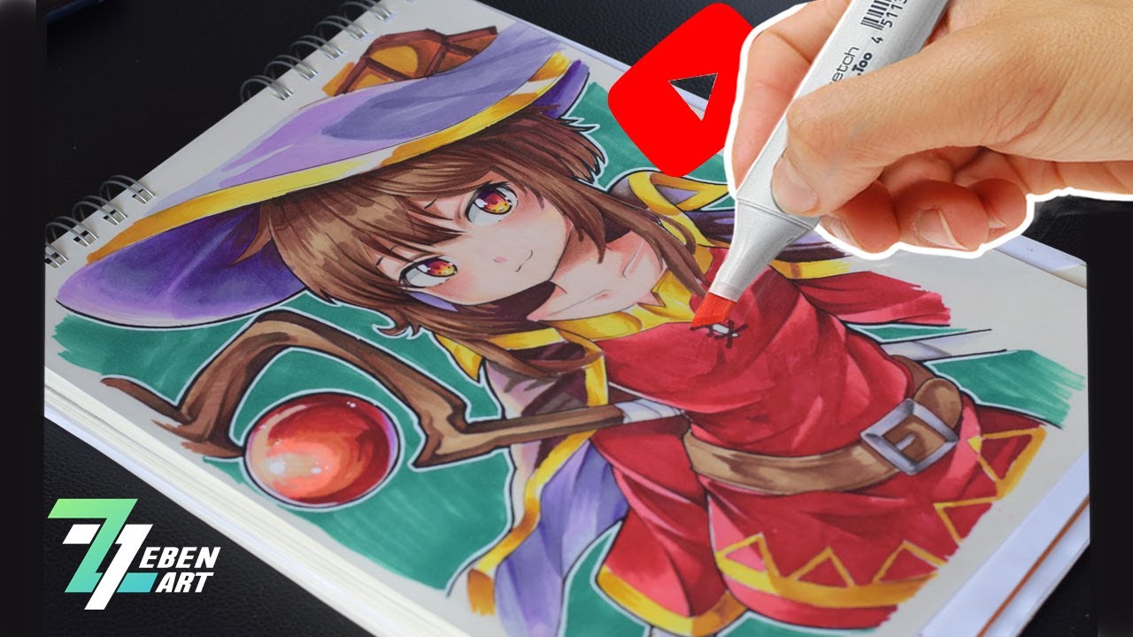 DIBUJANDO ANIME con MARCADORES y LAPICES DE COLORES