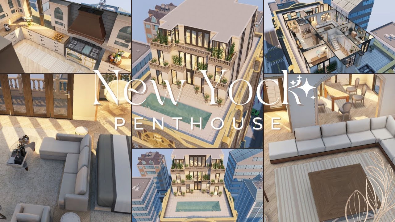  Sims Freeplay House Tour| New York-Inspired 3-Bedroom Penthouse | 4 Bathrooms | Rooftop Pool Living