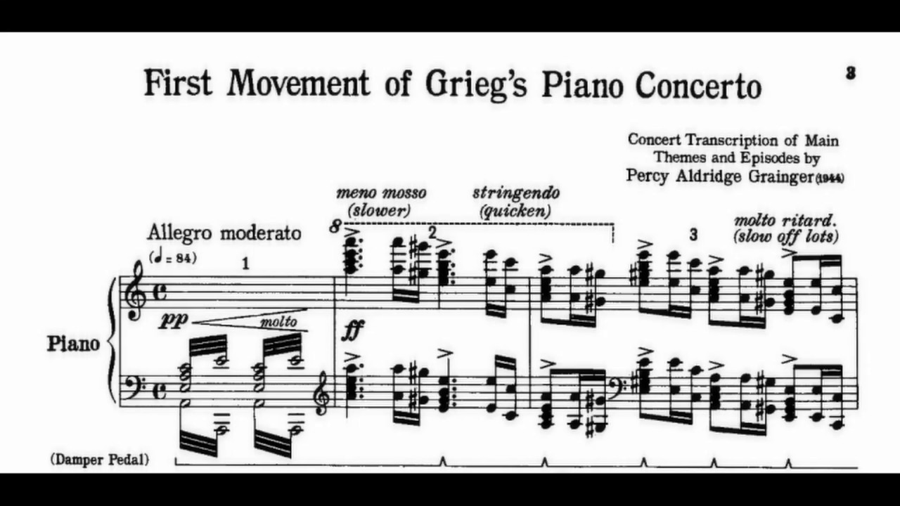Grieg-Grainger First Movement of Grieg's Piano Concerto