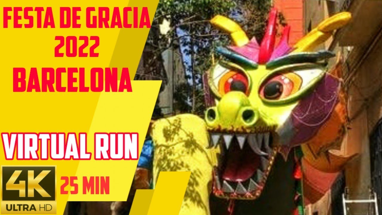 Виртуальный забег - Веселый забег на фестивале Festa de Gr&agrave;cia 2022 - Барселона, Каталония, Испания