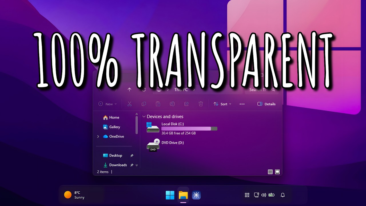 Я сделал Windows 11 на 100% прозрачной (это просто безумие!).