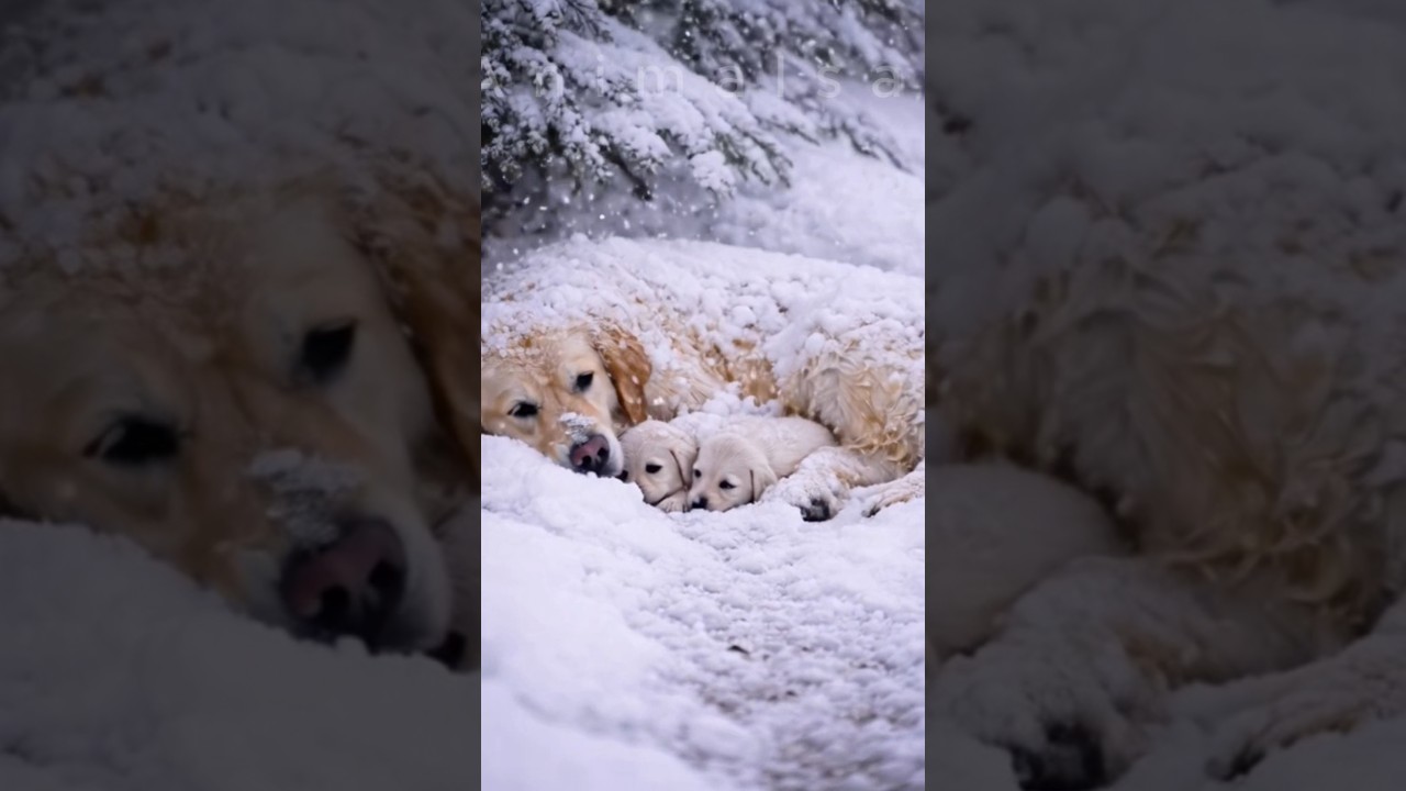 &ldquo;Pregnant Mother Dog in a Snowstorm&hellip; Two Tiny Lives. #dog #animals #goldenretriever
