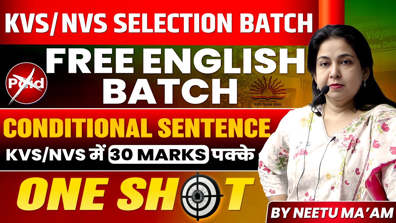 KVS/NVS 2025 | English | 30 Marks पक्के | FREE Selection Batch | One Shot | By Neetu Ma'am