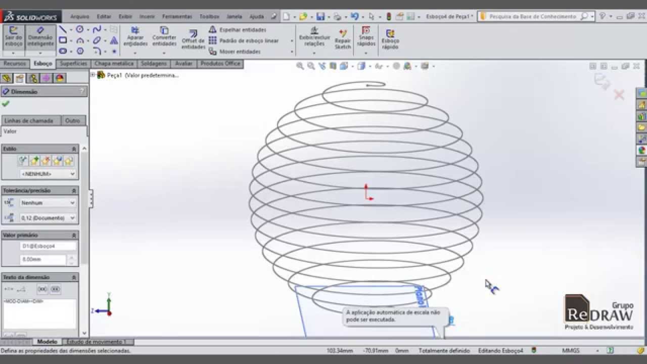 Como fazer um Modelando Helicóide Esférico no SolidWorks