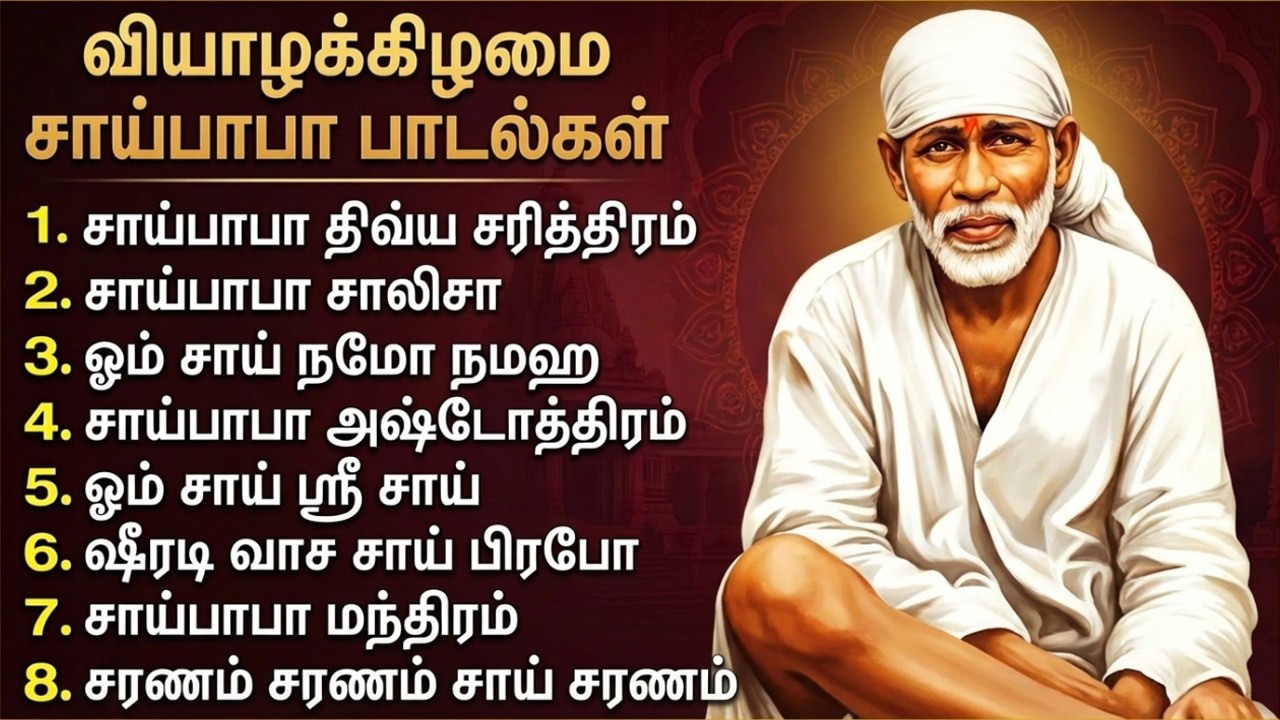 Thursday Special Lord Sri Sai Baba Tamil Devotional Songs | Popular Shirdi Sai Baba Bhakti Padalgal