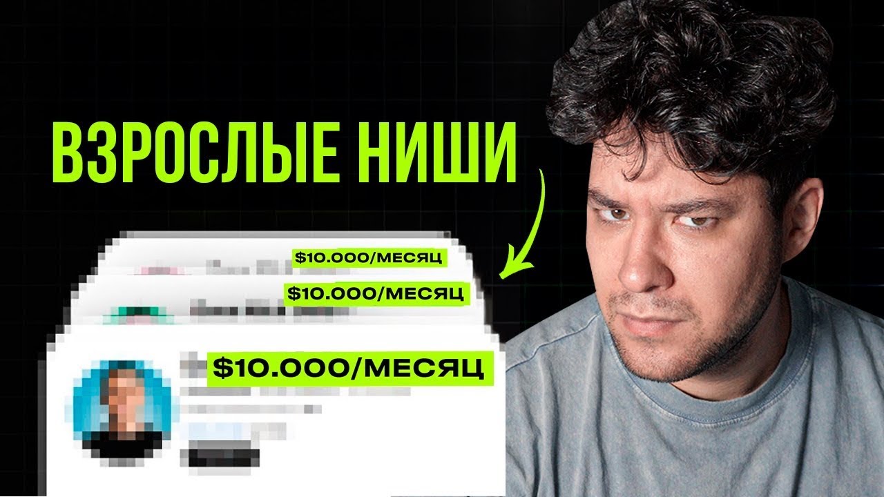 ВЗРОСЛЫЕ НИШИ на $10.000/месяц для Американского Ютуба