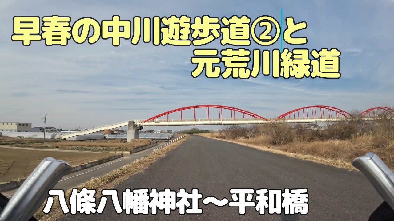早春の中川遊歩道②と元荒川緑道　八條八幡神社～平和橋　（20260214）