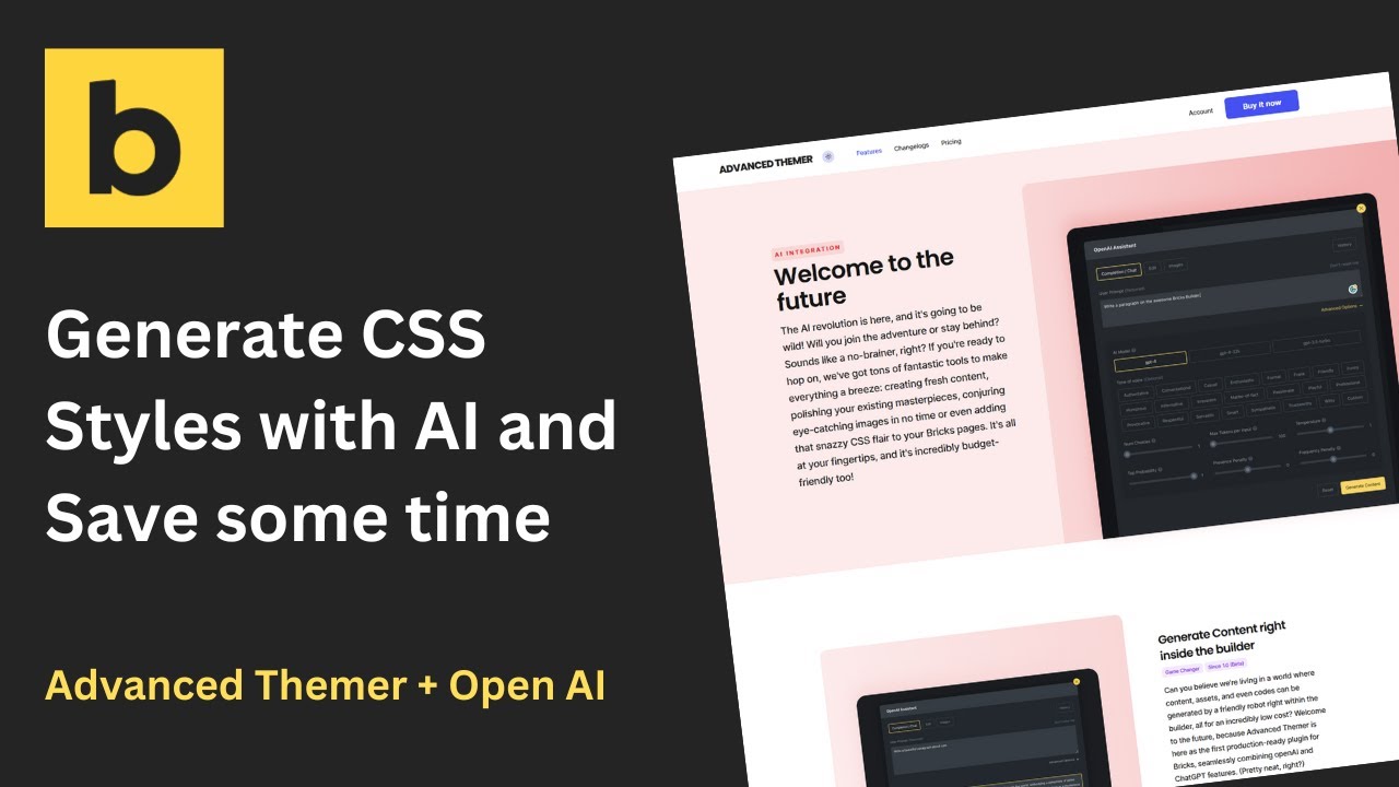 Style your Bricks website with AI and AT! (Advanced Themer, Bricks, Open AI Req.)