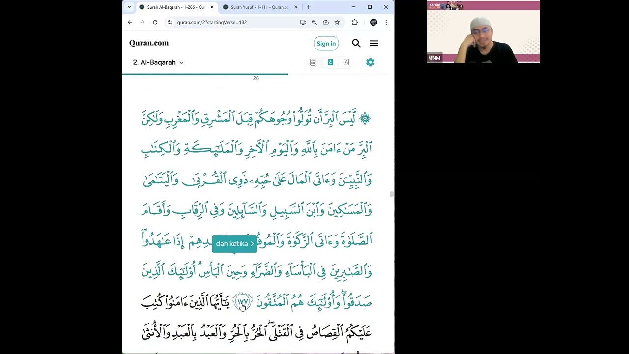 Kuliah JAA Tadbbur Al Quran, Pesan2 Surah Yusuf Oleh Ust Mohd Nadzri Hj Mustakim. Jumaat 230126 