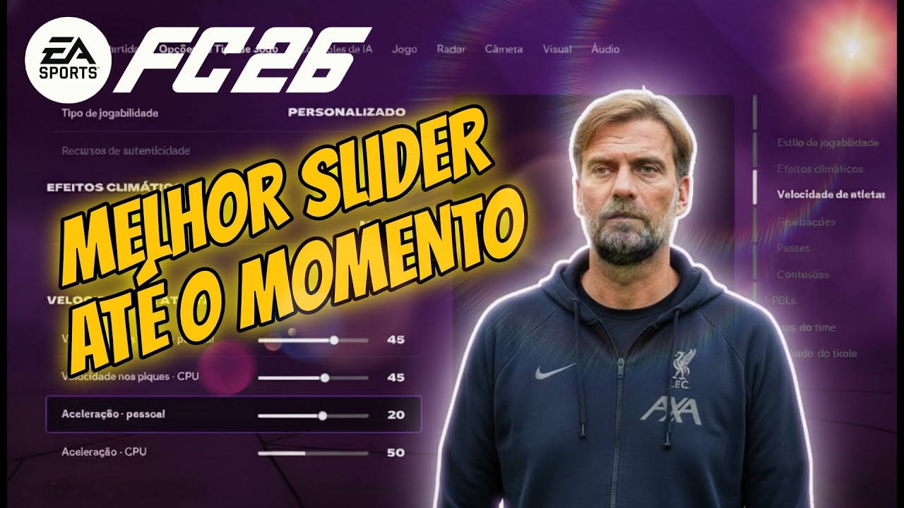 CONFIGURAÇÕES e SLIDERS NOVOS!! - O Melhor Até o Momento | Sliders REALISTA | Modo Carreira FC 26