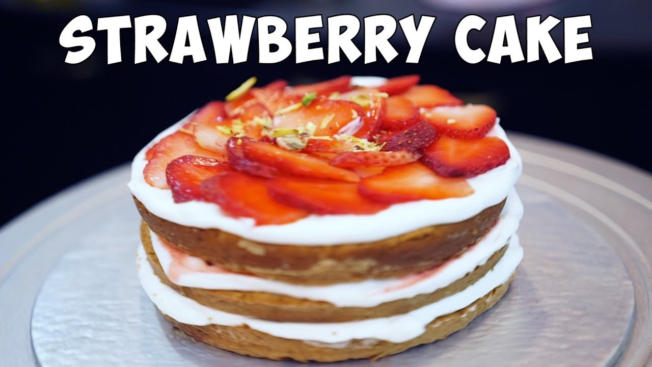 Egg-less Strawberry Cake