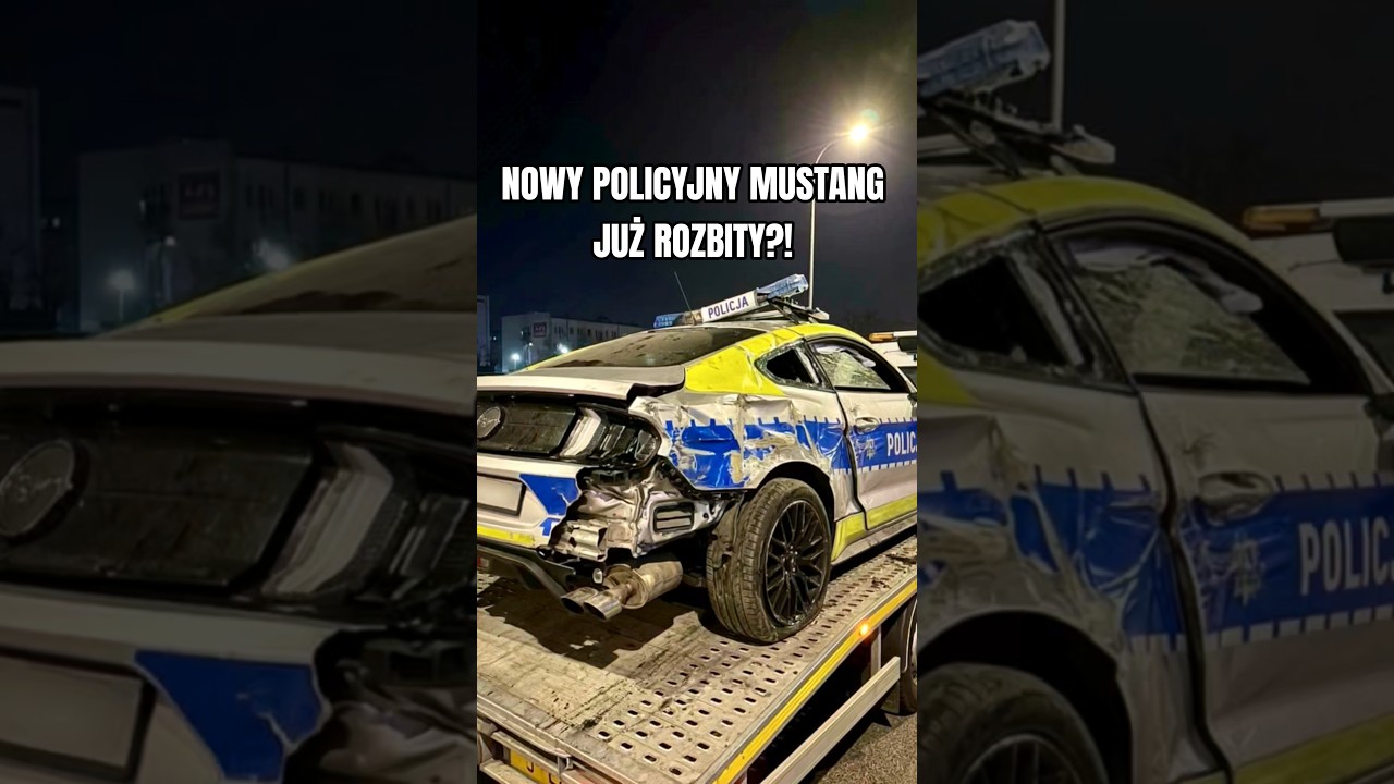 NOWY POLICYJNY MUSTANG JUŻ ROZBITY?! 😱 #policja #polskapolicja  #mustang #mustanggt #wypadek
