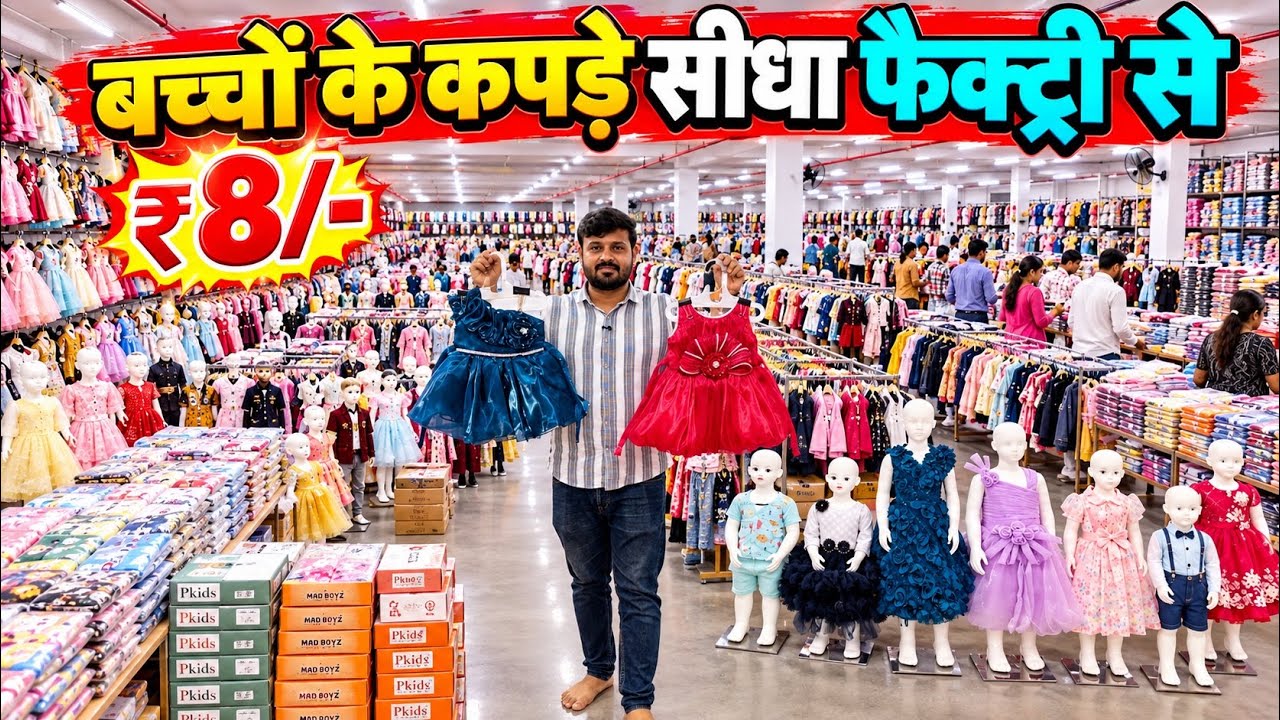 Cheapest kids wear wholesale market in Surat | बच्चो के कपड़े मात्र ₹8/- से || Kids Wear Collection