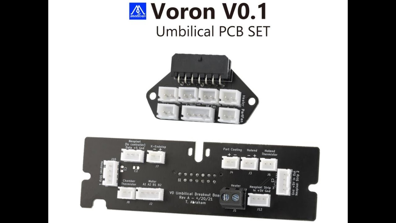 Mellow Voron0.1 UMBILICAL PCB Afterburner Toolhead Frame Board For 3D Printer From Timothy Abraham