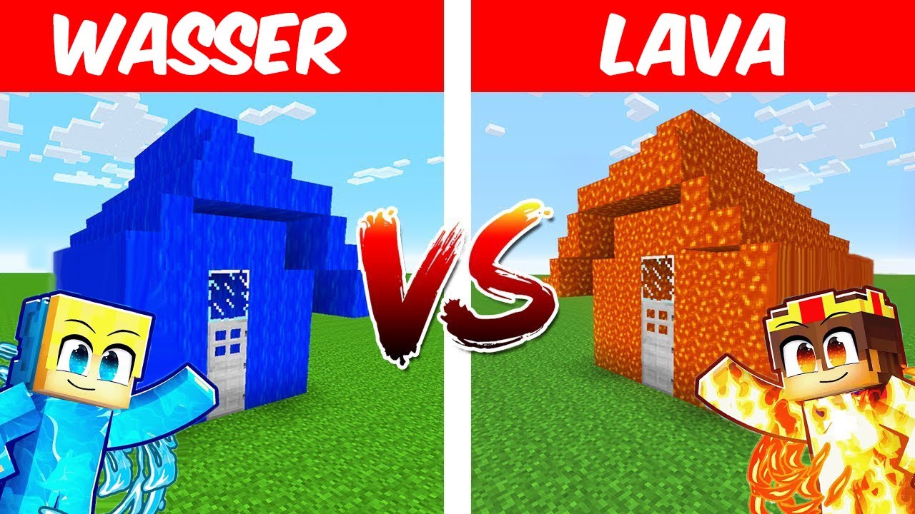 Minecraft WASSER HAUS vs LAVA HAUS Bau Challenge!