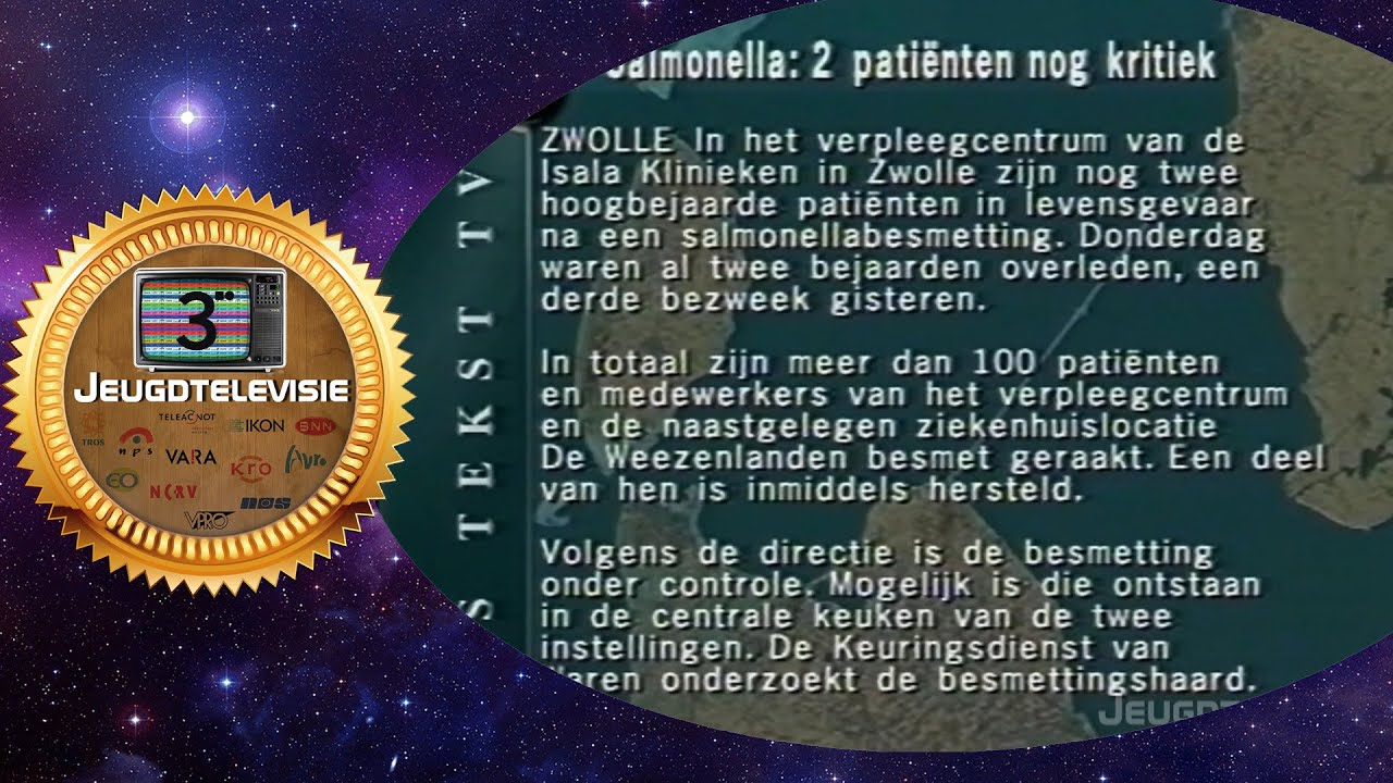 Nederland 1 afsluiting met klok, tekst-tv en testbeeld 13-10-2001