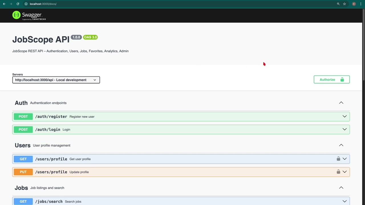 Project Testing Demo JobScope API | Functional & Integration Tests