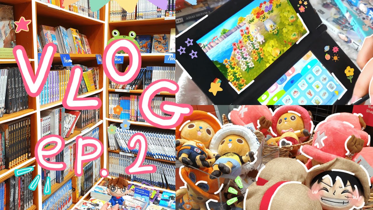 vlog ep.2 🧚🏻‍♀️ || manga shopping, acnl, one piece shirts, reading