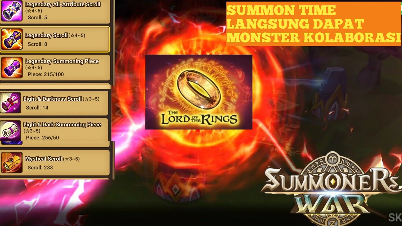 LANGSUNG SAJA GAS SUMMON COLLAB LOTR - SUMMONERS WAR: SKY ARENA INDONESIA