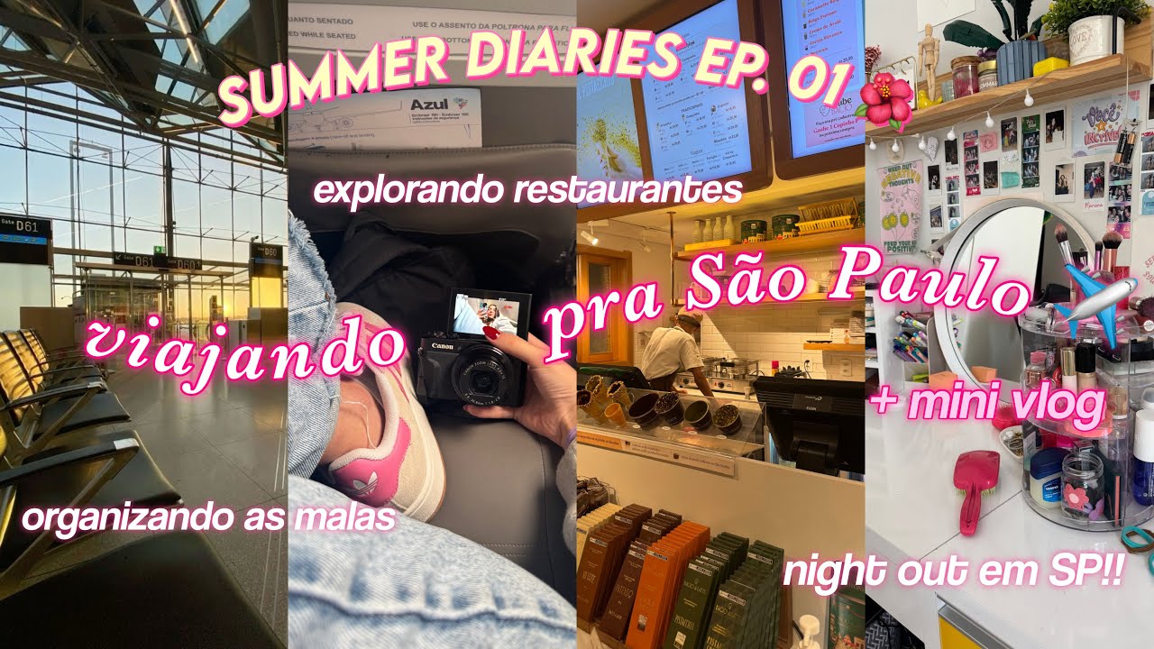 viajando de avião para São Paulo + mini vlog ✈️ 🌺| Summer Diaries ep. 01