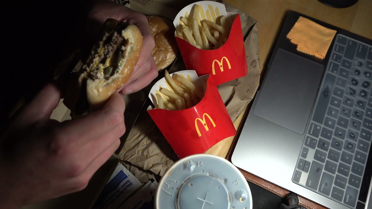 ASMR - MCDONALDS QUARTER POUNDER AND FRIES EATING SOUNDS
