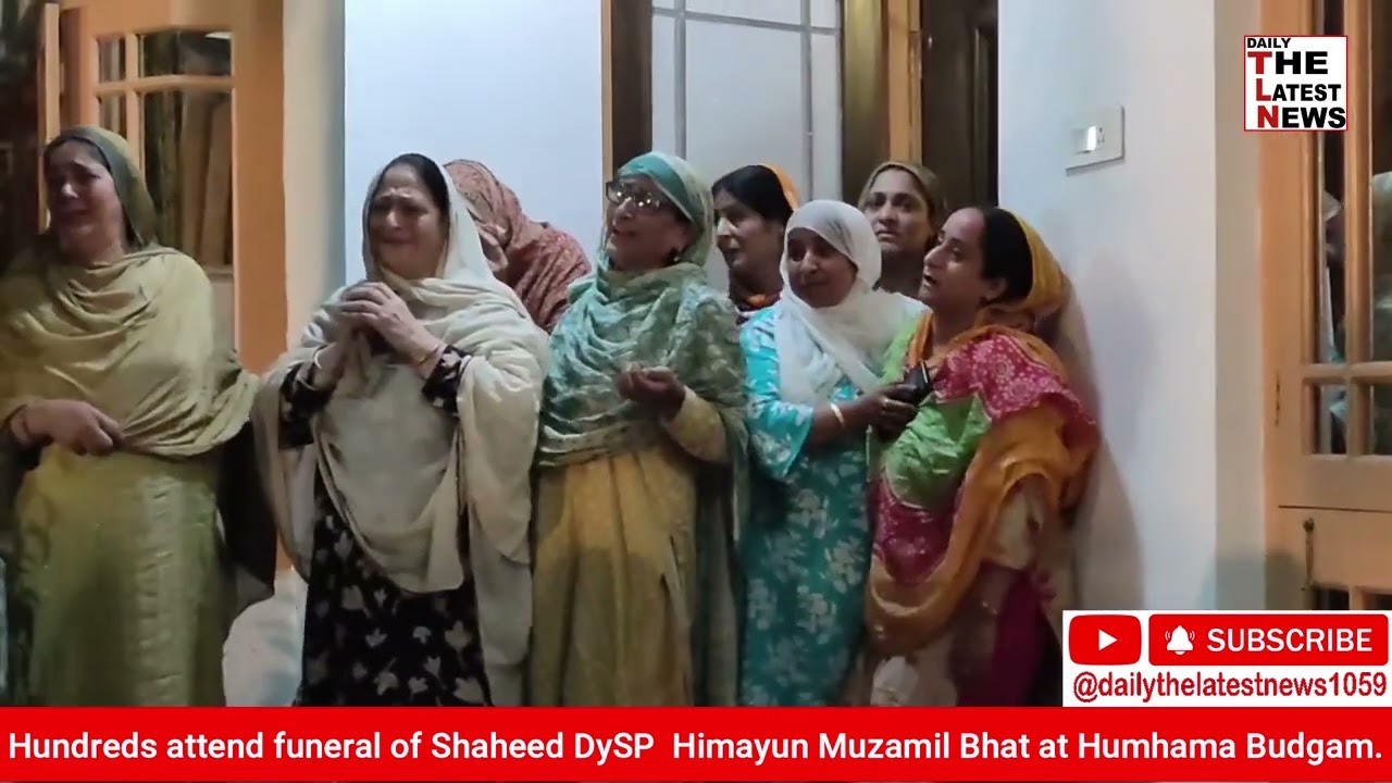 Hundreds attend funeral of Shaheed DySP  Himayun Muzamil Bhat at&nbsp;Humhama&nbsp;Budgam.