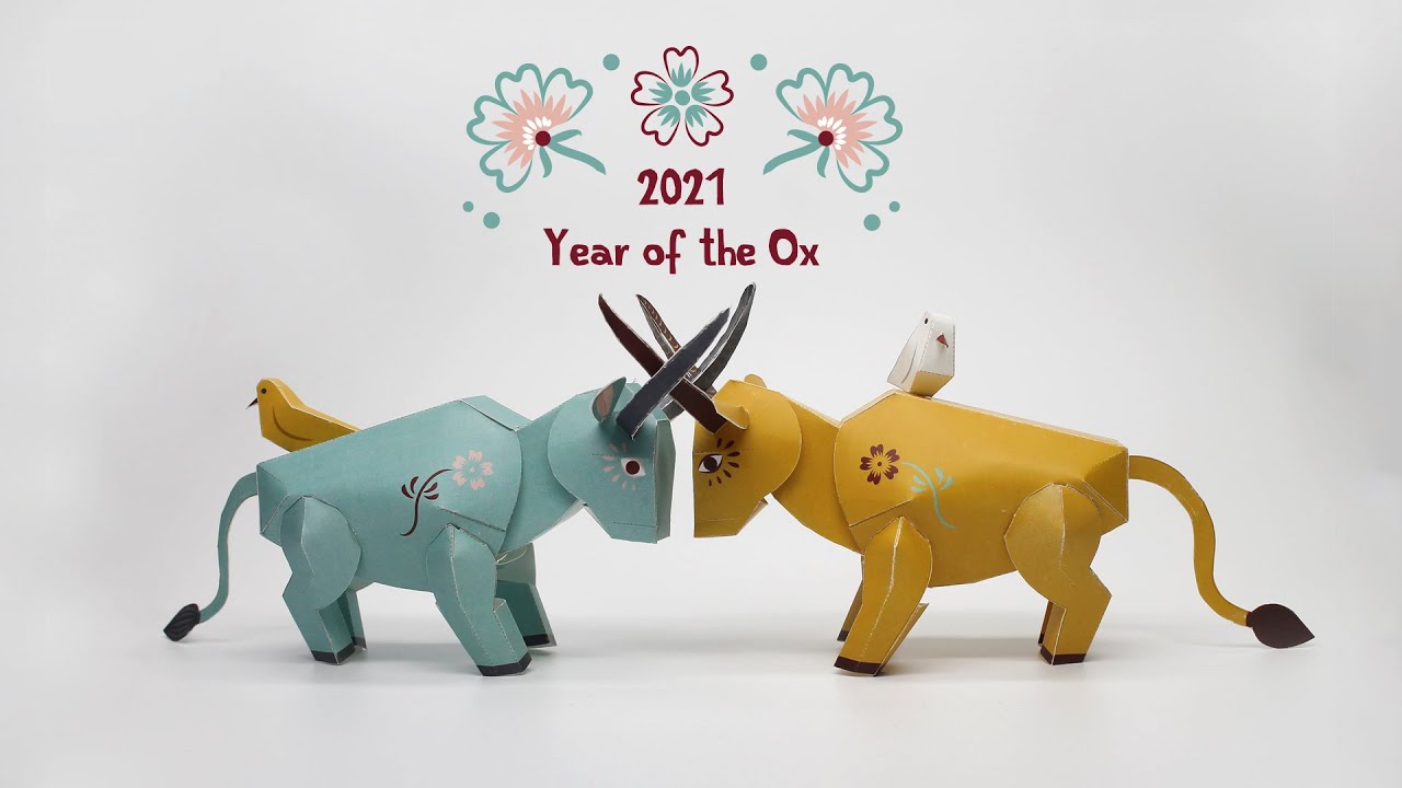 Year of the ox papertoy freebie! (instructions)
