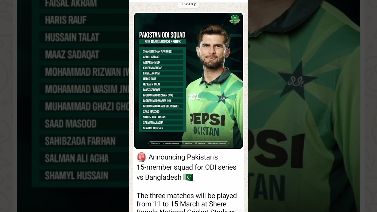 sahibzada Farhan in ODI squad