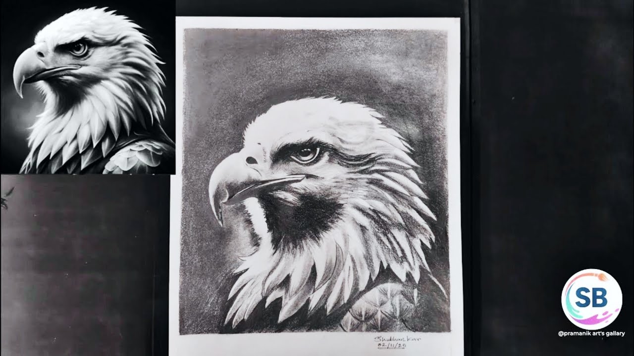 Eagle Sketch | Realistic Bird Drawing 🦅🔥