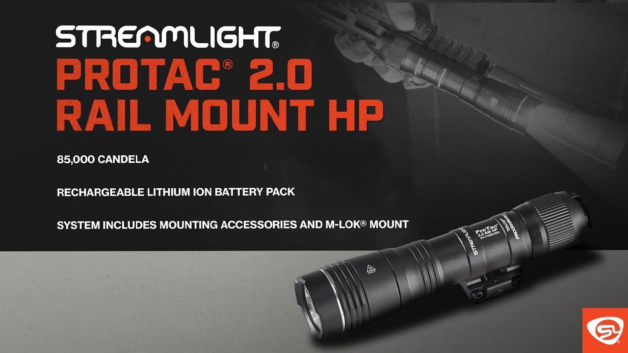 Streamlight ProTac® 2.0 Rail Mount HP: 85,000 Candela Rechargeable Weapon-Mounted Flashlight