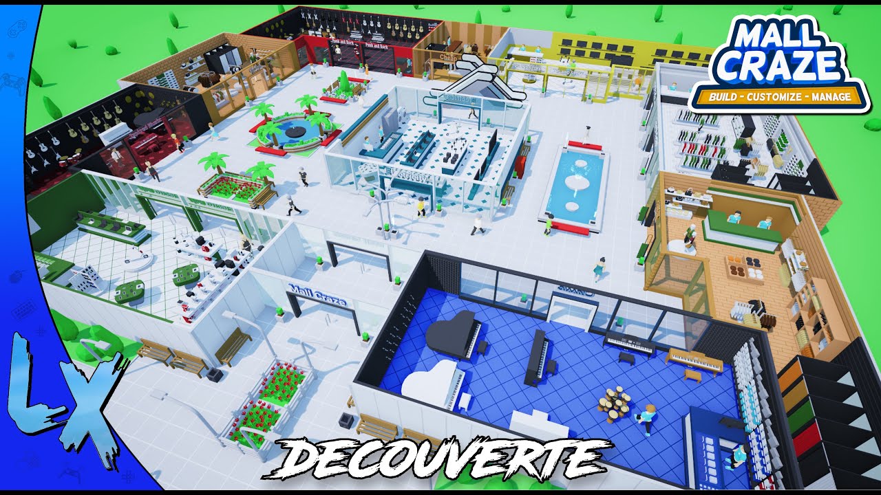 UN SUPER FUTUR JEU DE GESTION DE CENTRE COMMERCIAL || MALL CRAZE DECOUVERTE