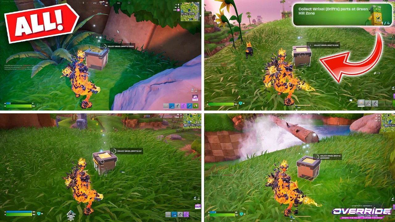 Соберите части Wrixel (Дрифта) в Green Hill Zone | Квесты Fortnite &laquo;Собери Wrixel&raquo;
