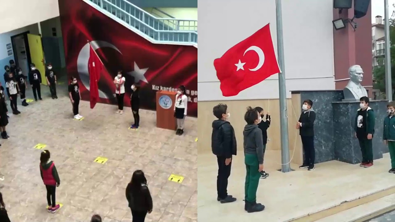 10 KASIM SAYGI DURUŞU,İSTİKLAL MARŞI VE BAYRAĞIN YARIYA ÇEKİLMESİ