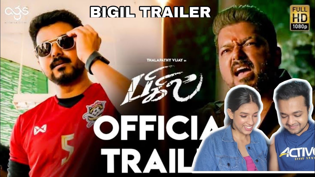 Bigil - Official Trailer | Thalapathy Vijay | COUPLE REACTION | BOYFRIEND GIRLFRIEND REACTION