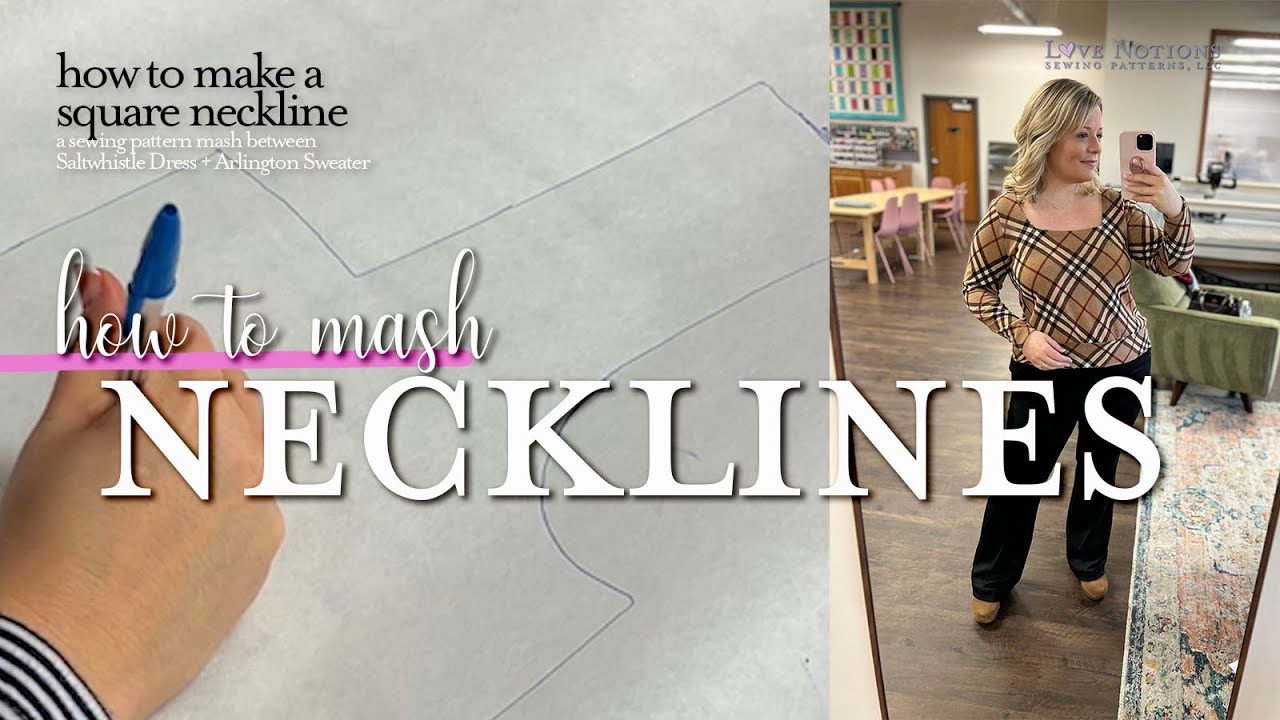 How to swap necklines on sewing patterns - feat. a SQUARE Saltwhistle Neckline + Arlington Sweater
