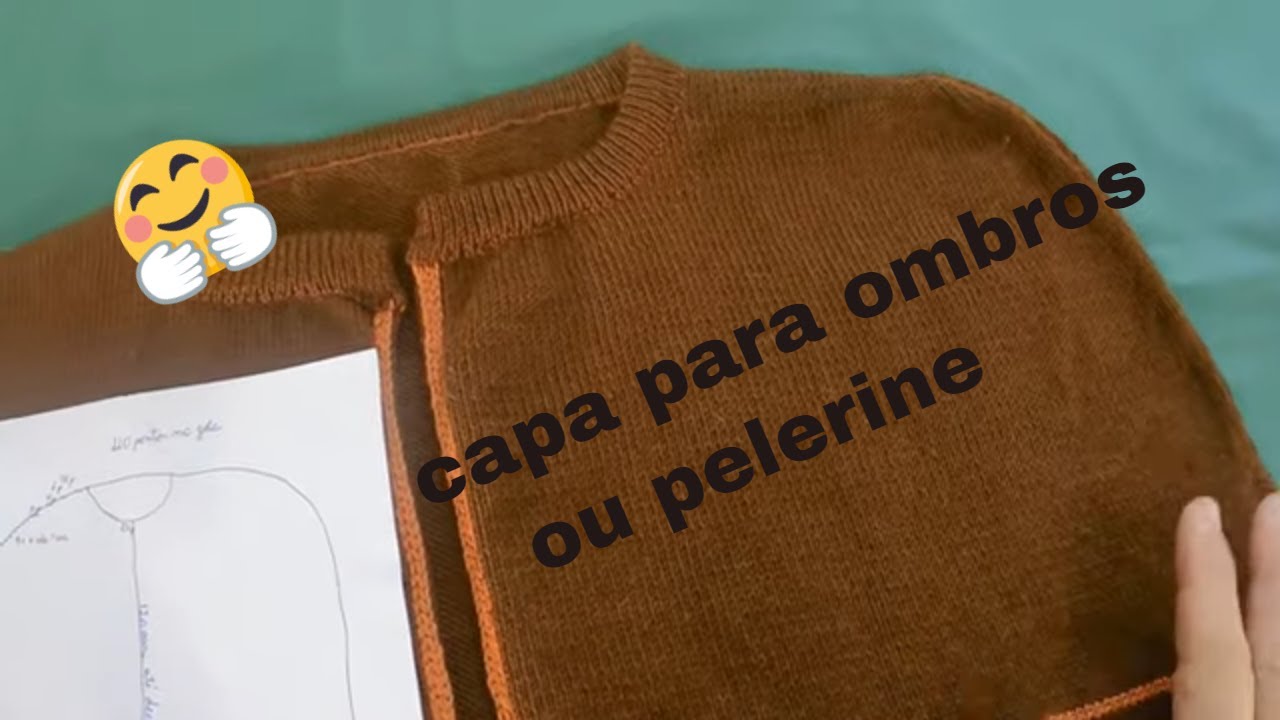 capa para ombros feita em máquina de tricô