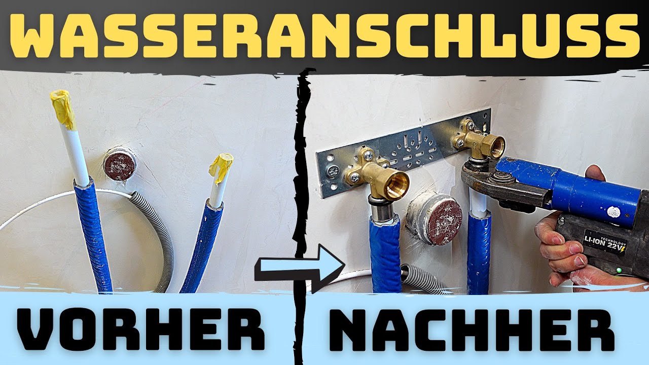 Wasseranschluss verlegen - Wandscheibe in Küche montieren & verpressen - Grundlagen