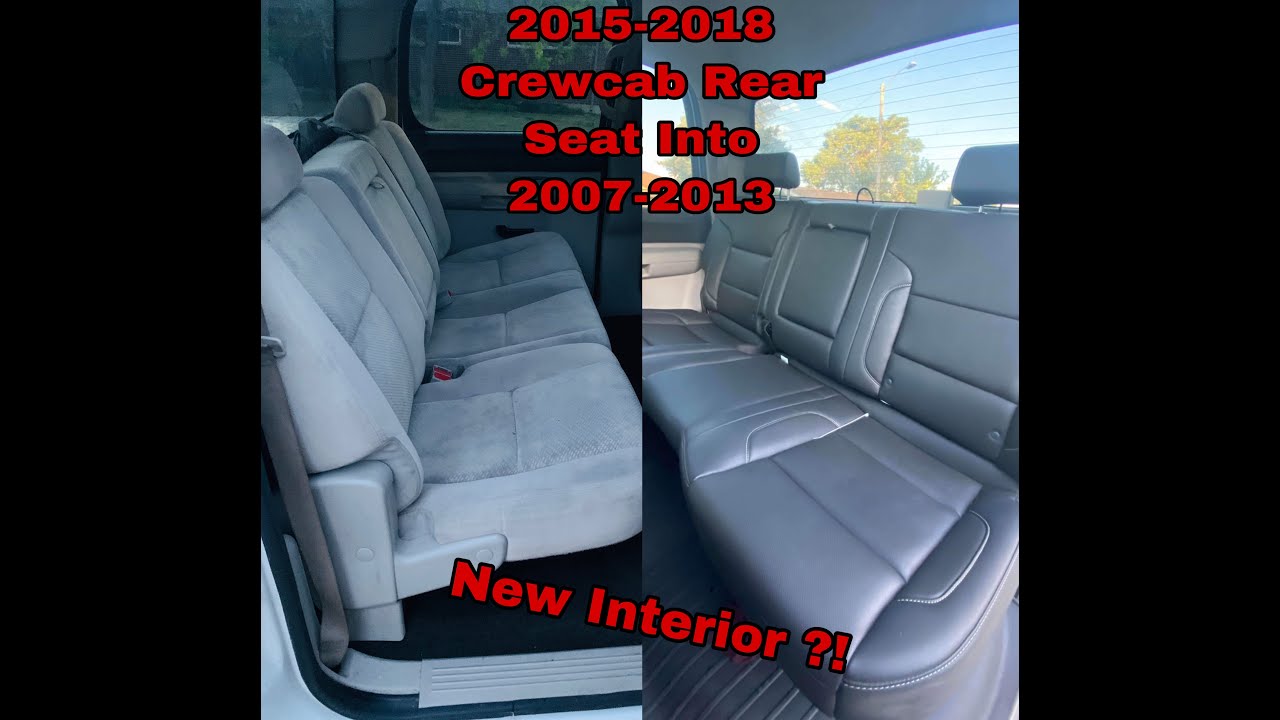 2015-2018 CrewCab Rear Seat Into a 2007-2013 Silverado! ALL BLACK LEATHER INTERIOR