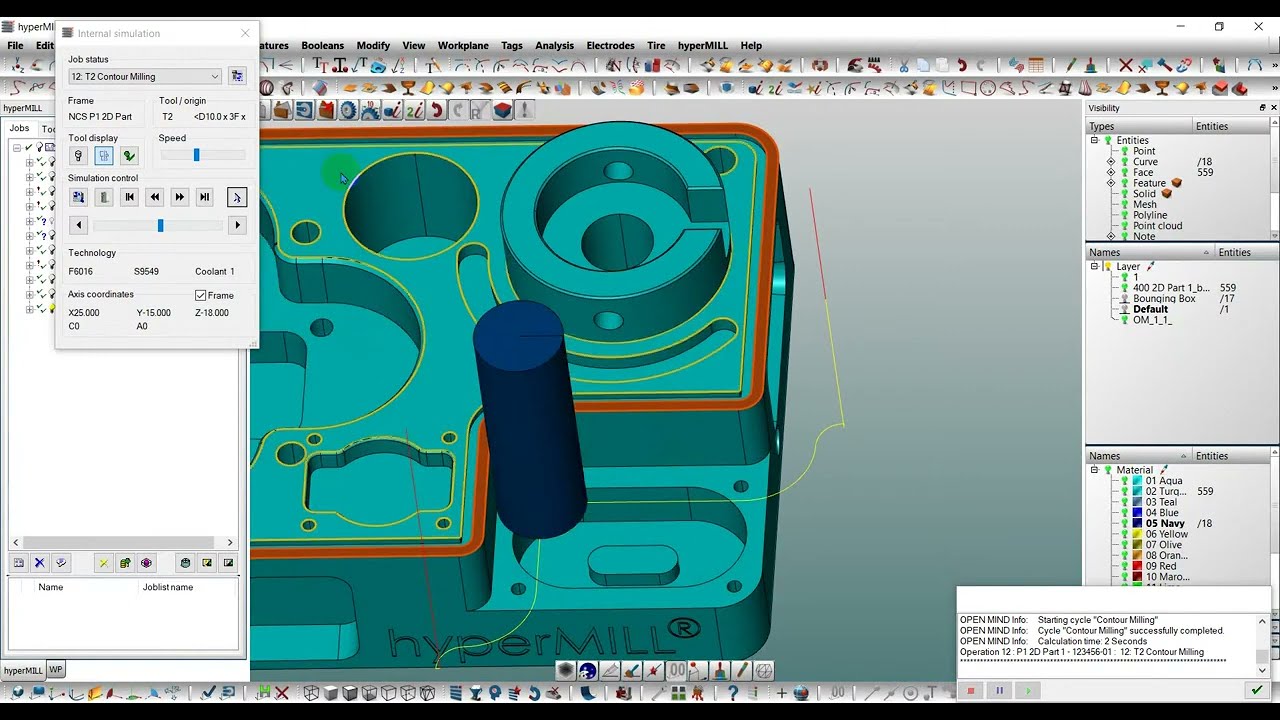 hyperMILL tutorial 2d Contour Milling